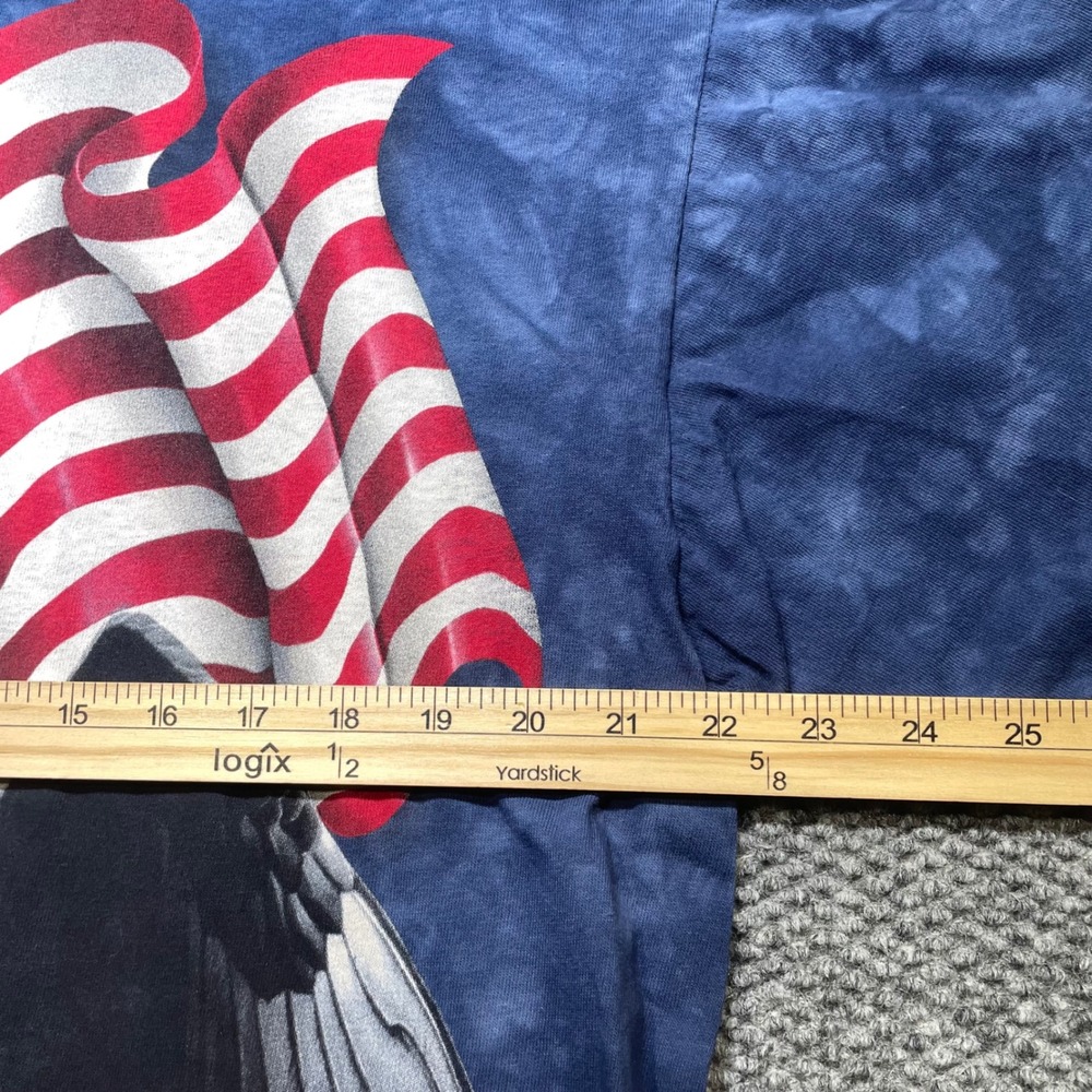 The Mountain Bald Eagle American Flag Tie Dye TShirt Men Large Blue 4th of July - Picture 3 of 6